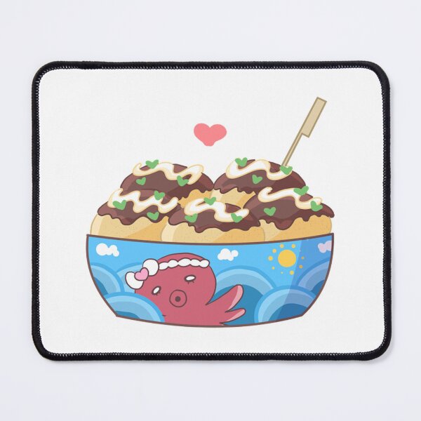 Item preview, Takoyaki Cute Cartoon Octopus Ball Wave Bowl Illustration designed and sold by ArachanShops.