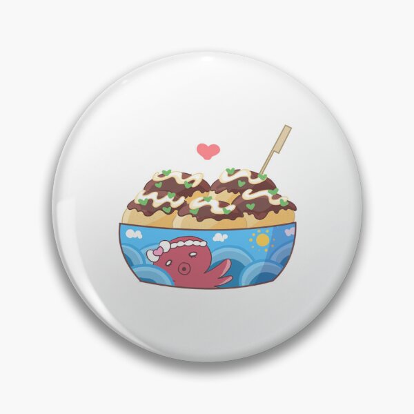Item preview, Takoyaki Cute Cartoon Octopus Ball Wave Bowl Illustration designed and sold by ArachanShops.