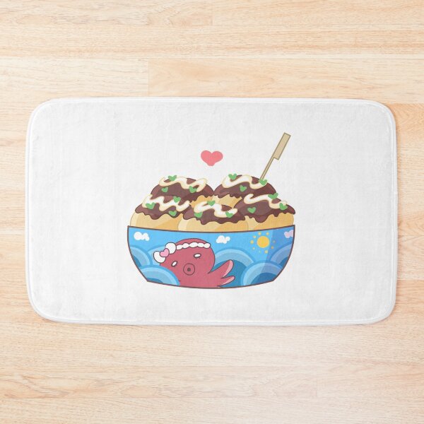 Item preview, Takoyaki Cute Cartoon Octopus Ball Wave Bowl Illustration designed and sold by ArachanShops.