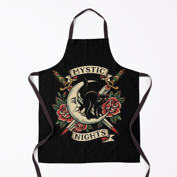 Item preview, Mystic Nights Black Cat Moon Gothic Tattoo Style Witchy Design designed and sold by GiftedExplorer.
