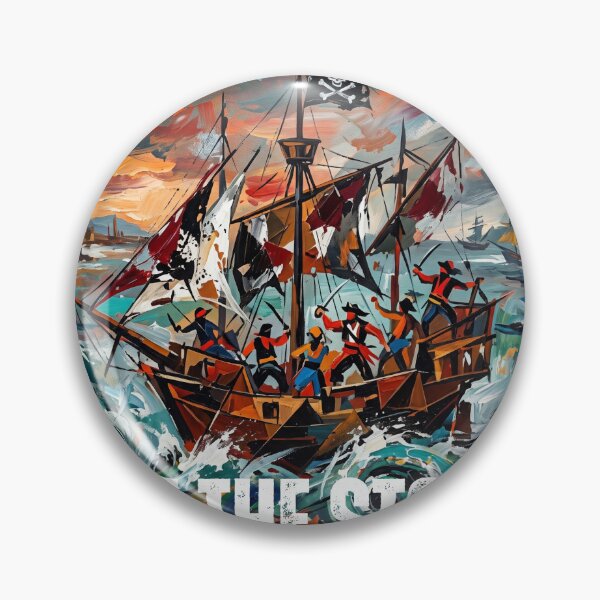 Item preview, Ride The Storm Epic Pirate Ship Abstract Painting designed and sold by rich-moda.
