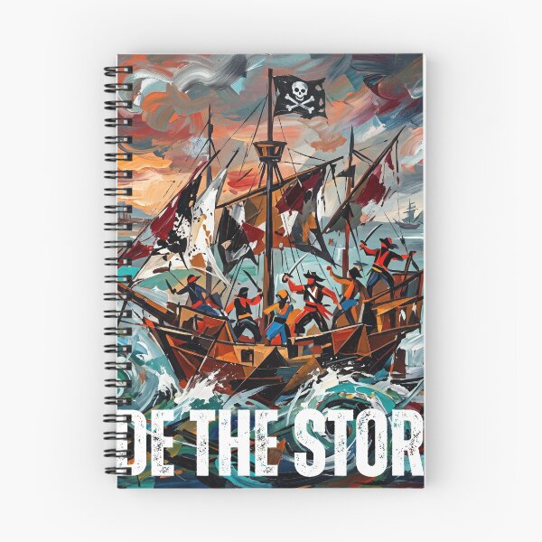 Item preview, Ride The Storm Epic Pirate Ship Abstract Painting designed and sold by rich-moda.