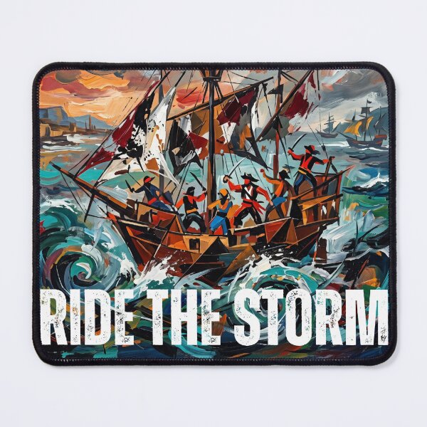 Item preview, Ride The Storm Epic Pirate Ship Abstract Painting designed and sold by rich-moda.