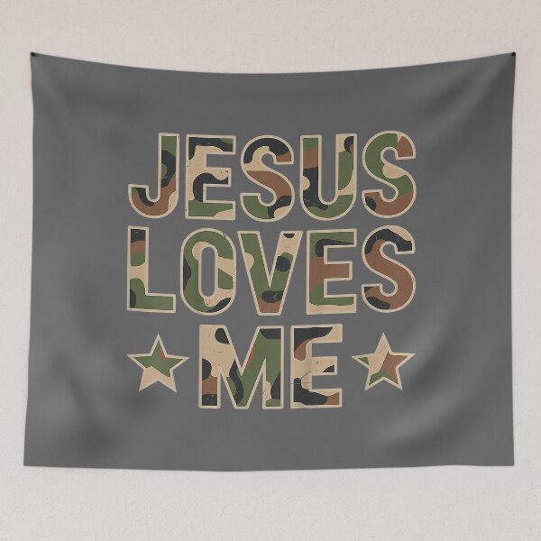 Item preview, Camo Jesus Loves Me Camouflage Christian God Son Boy Youth designed and sold by KristineLi.