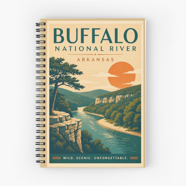 Item preview, Buffalo National River Arkansas Vintage Travel Design designed and sold by Eclipse 3699.