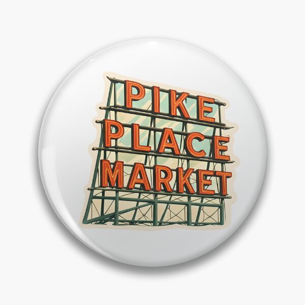 Item preview, Pike Place Market Sign Watercolor designed and sold by ChemicalXShop.
