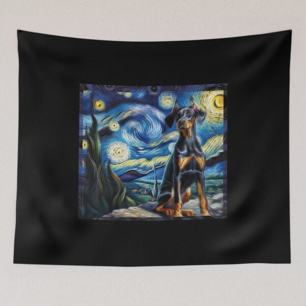 Item preview, Starry Night Doberman Pinscher Art designed and sold by GiaoCalonas.