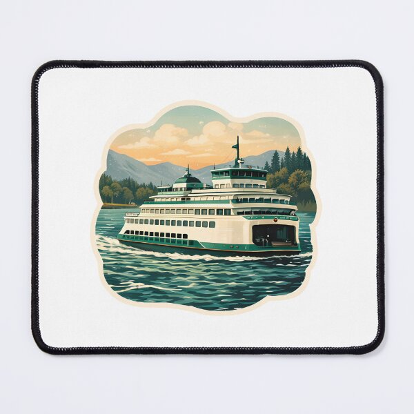Item preview, Puget Sound Ferry Boat Watercolor designed and sold by ChemicalXShop.