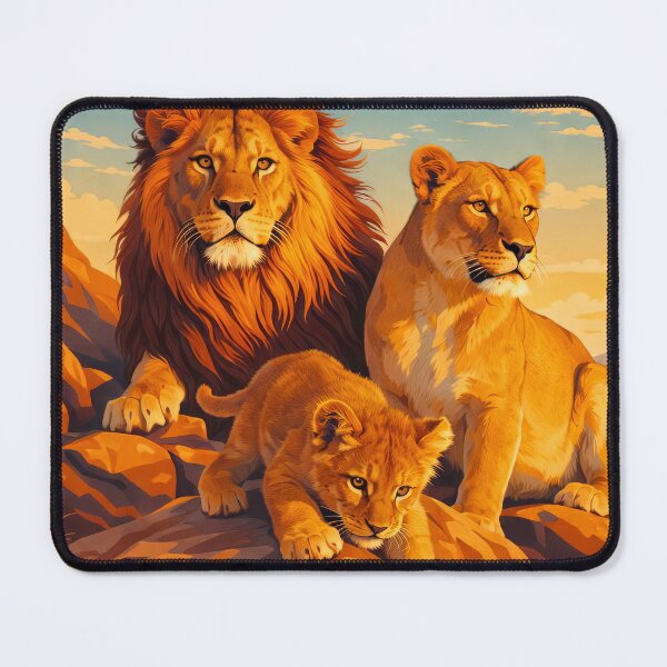 Item preview, African Lion Retro Style Digital Animal Art designed and sold by kakarikihill.