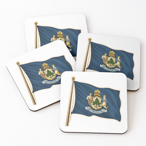 Item preview, Maine State Flag Watercolor designed and sold by ChemicalXShop.