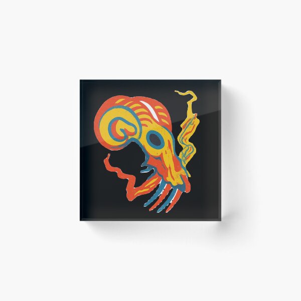 Item preview, Gothic Ram Skull Tattoo - Psychedelic Acid Colors designed and sold by Ideniquo.