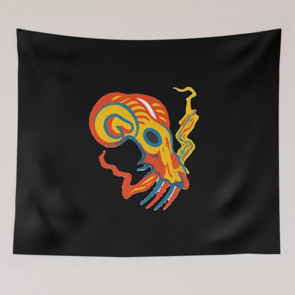 Item preview, Gothic Ram Skull Tattoo - Psychedelic Acid Colors designed and sold by Ideniquo.
