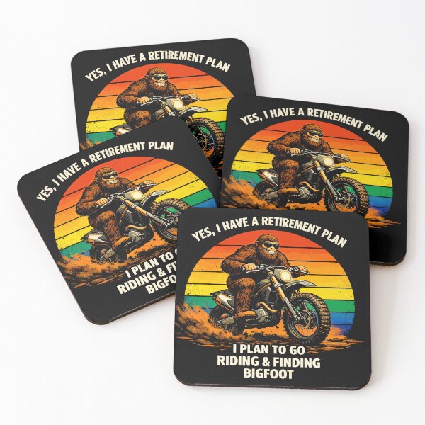 Item preview, Yes I Have A Retirement Plan - Funny Bigfoot Motorcycle Rider Retro Art designed and sold by PixelMarrero.