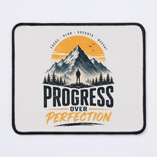 Item preview, Progress Over Perfection Modern Motivational Mountain Adventure designed and sold by dytf79.