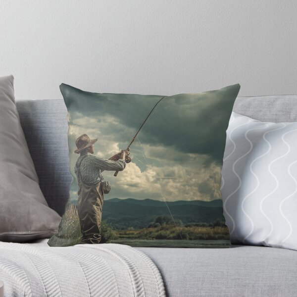 Item preview, River Fisherman Silhouette – Peaceful Fishing by the River designed and sold by Pablo059.