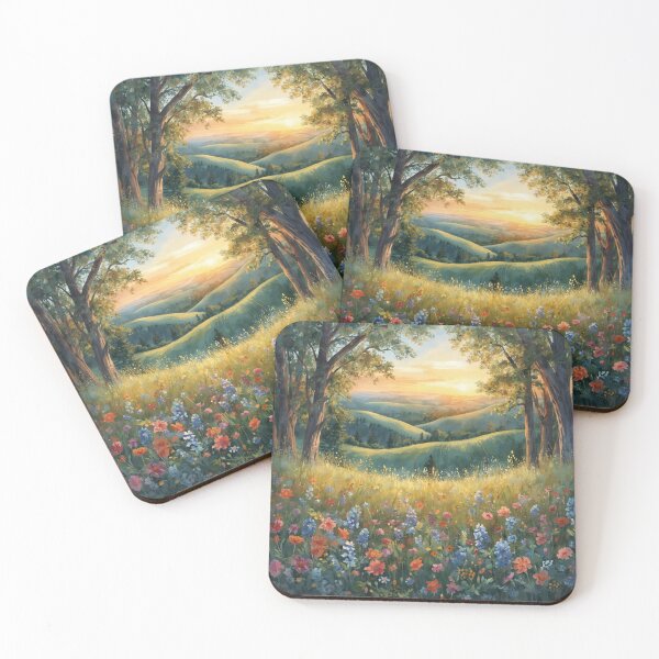Item preview, Wildflowers Sunrise Country Hillside designed and sold by SeaStarAlex.
