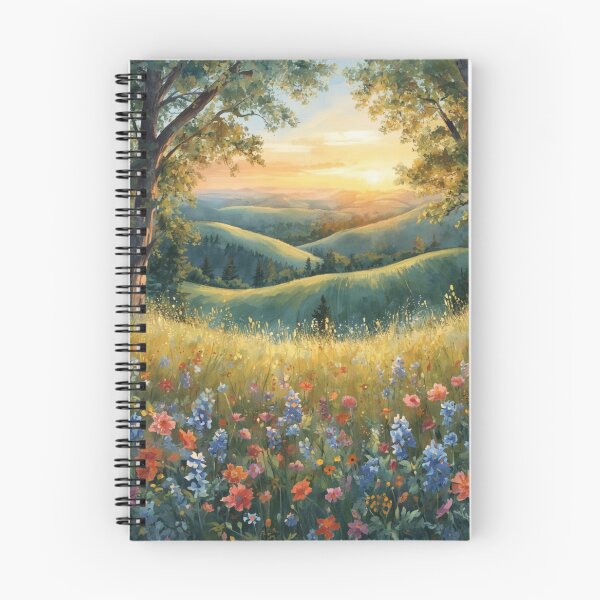 Item preview, Wildflowers Sunrise Country Hillside designed and sold by SeaStarAlex.