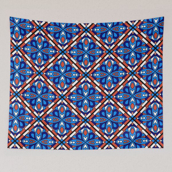 Item preview, Tiles of Blue and Red designed and sold by Chiaroscuro-Art.