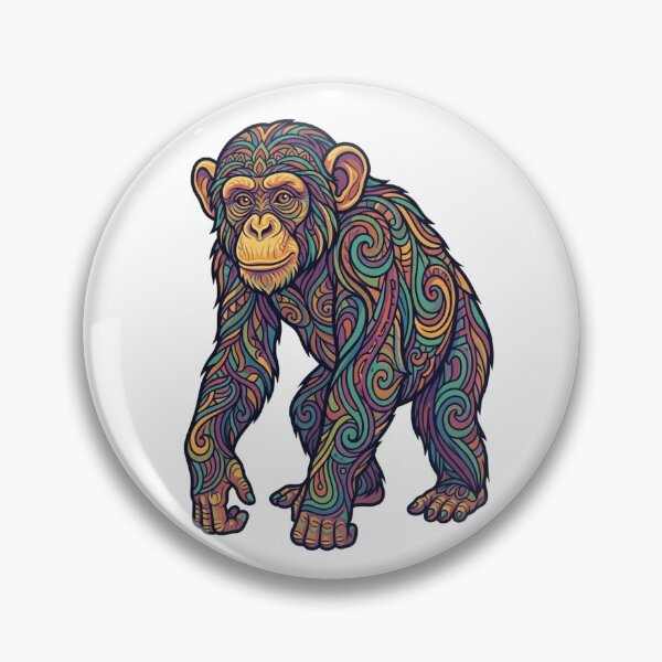 Item preview, Psychedelic Chimpanzee Mandala Art designed and sold by Skyrocketz.