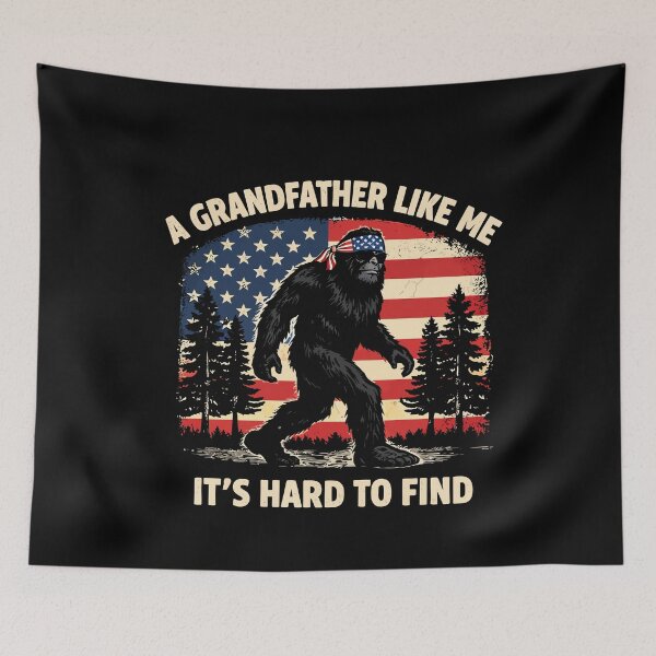Item preview, It's Hard To Find A Grandfather Like Me - Funny Bigfoot Grandpa Retro Art designed and sold by PixelMarrero.
