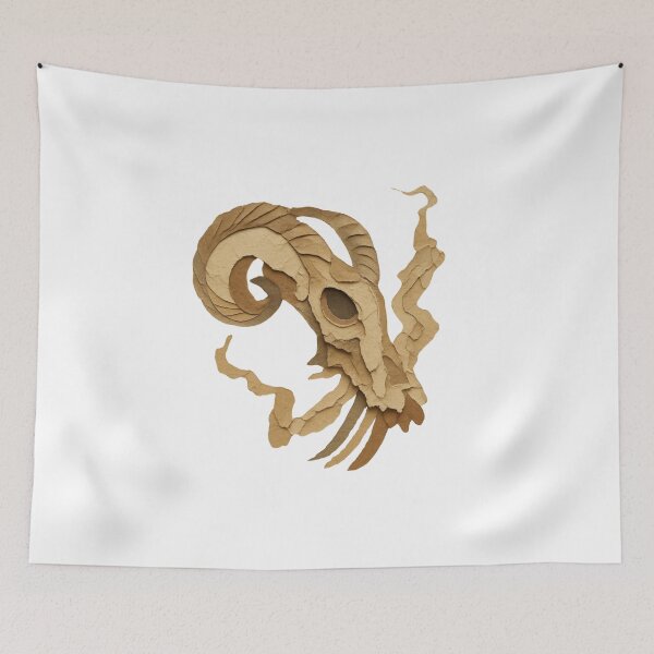 Item preview, Gothic Ram Skull Tattoo - Torn Paper Texture designed and sold by Ideniquo.