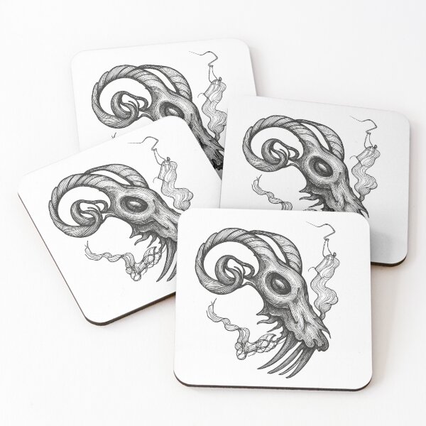 Item preview, Gothic Ram Skull Tattoo - Darkwork Ink Edition designed and sold by Ideniquo.