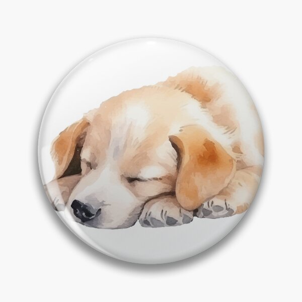Item preview, Cute Watercolor Sleeping Golden Retriever Puppy Sticker designed and sold by simranart111.
