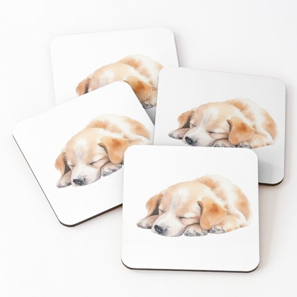 Item preview, Cute Watercolor Sleeping Golden Retriever Puppy Sticker designed and sold by simranart111.