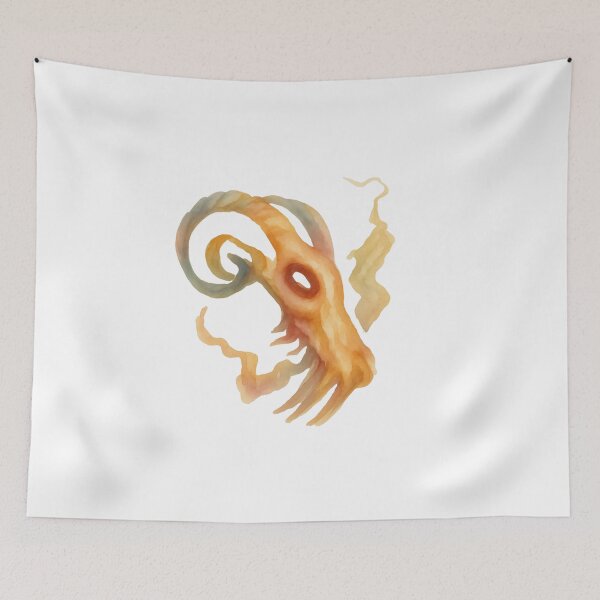 Item preview, Gothic Ram Skull Tattoo - Vintage Sepia Watercolor designed and sold by Ideniquo.