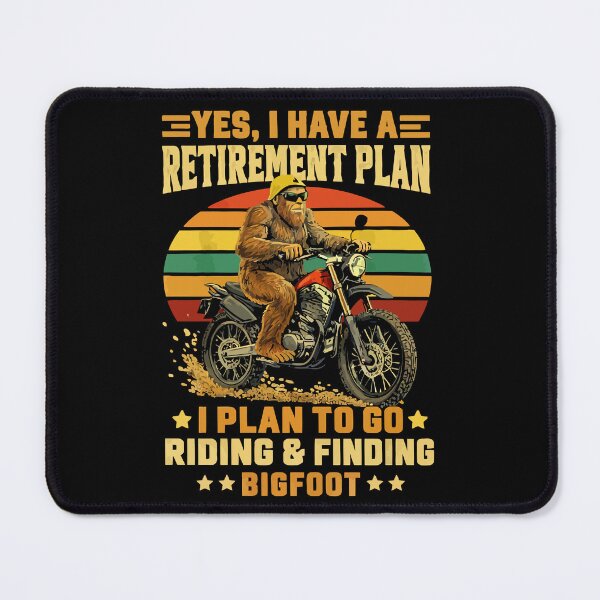 Item preview, Yes I Have A Retirement Plan - Funny Bigfoot Motorcycle Rider Retro Art designed and sold by PixelMarrero.