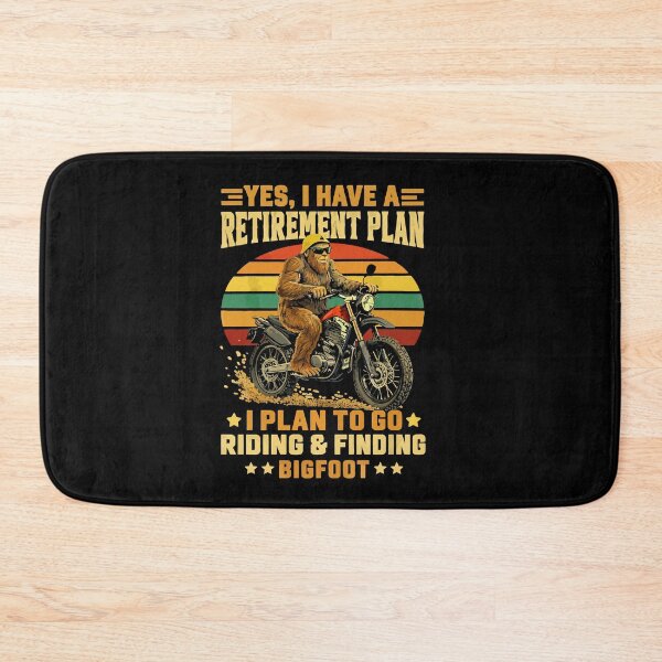 Item preview, Yes I Have A Retirement Plan - Funny Bigfoot Motorcycle Rider Retro Art designed and sold by PixelMarrero.