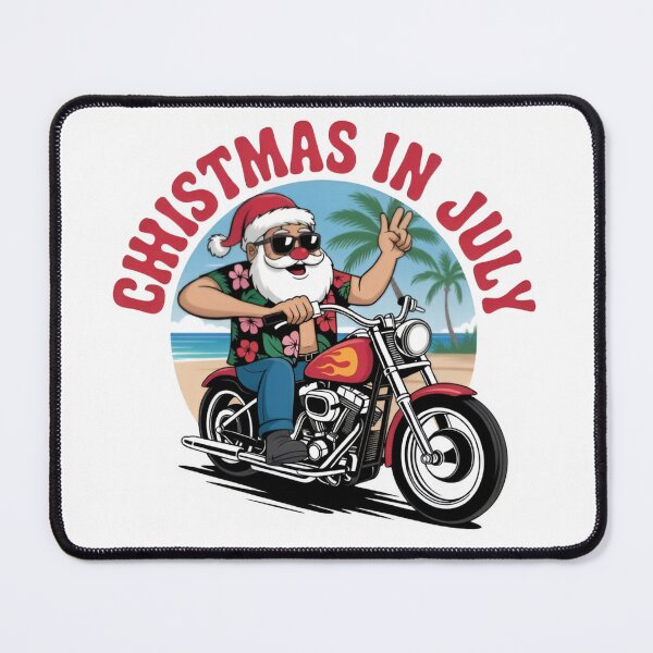 Item preview, Christmas in July Santa Motorcycle Funny Summer Christmas Biker designed and sold by Zizo-DR44.
