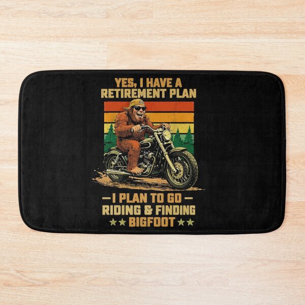 Item preview, Yes I Have A Retirement Plan - Funny Bigfoot Motorcycle Rider Retro Art designed and sold by PixelMarrero.