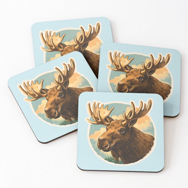 Item preview, Moose Animal Watercolor designed and sold by ChemicalXShop.