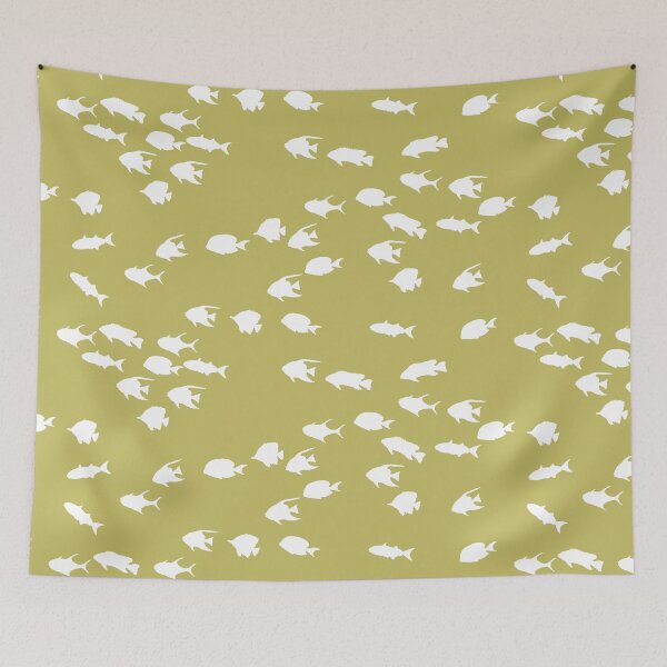 Item preview, Reef Fish on Chartreuse Green designed and sold by Moritza Jarman Design.