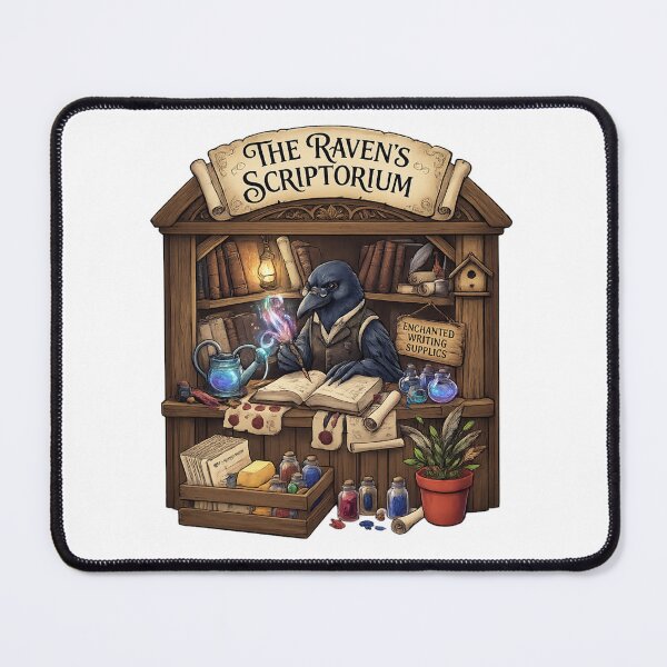 Item preview, The Raven's Scriptorium | Enchanted Writing Desk | Gothic Cottagecore Raven Library designed and sold by MrDev.