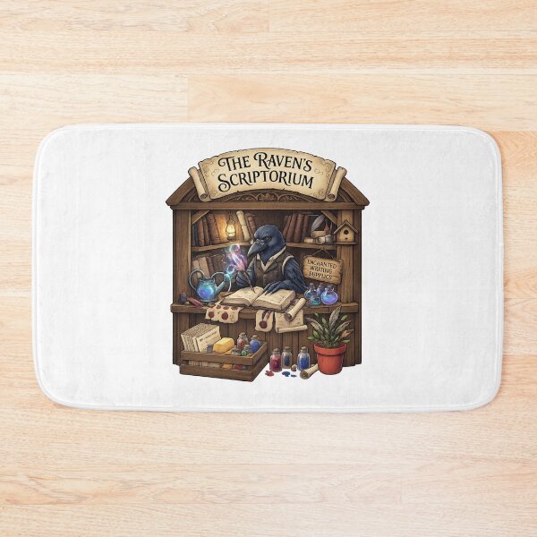 Item preview, The Raven's Scriptorium | Enchanted Writing Desk | Gothic Cottagecore Raven Library designed and sold by MrDev.