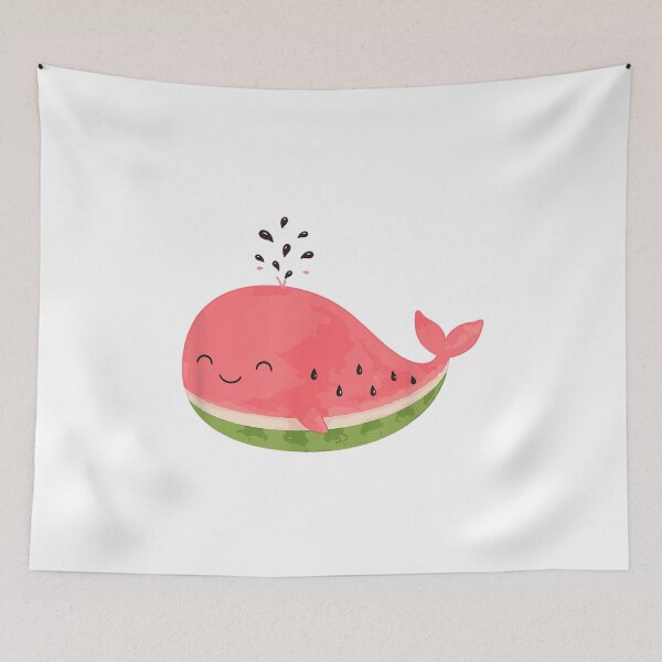 Item preview, Cute Watermelon Whale Kawaii Summer Fruit Ocean Animal Design designed and sold by kiralynstration.
