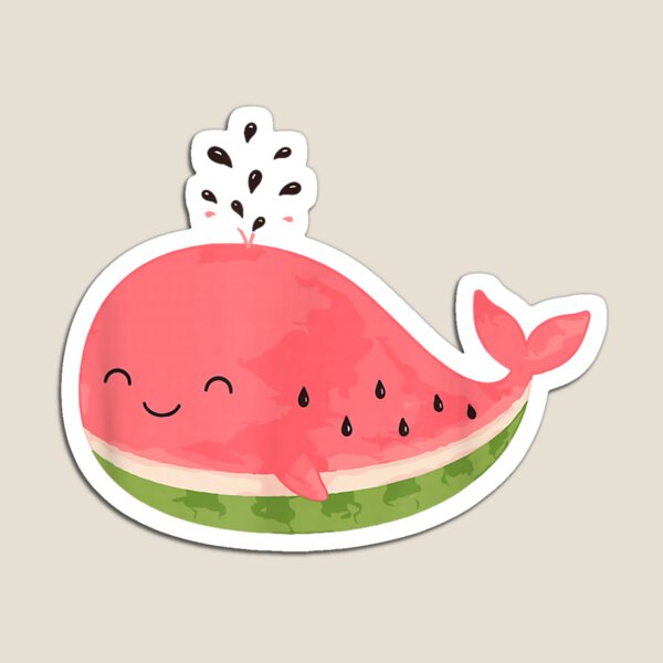 Item preview, Cute Watermelon Whale Kawaii Summer Fruit Ocean Animal Design designed and sold by kiralynstration.