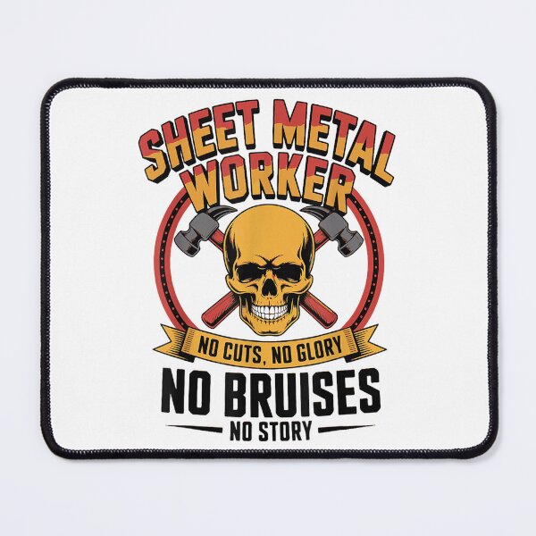 Item preview, Sheet Metal Worker Skull No Cuts No Glory Welding Fabrication Design designed and sold by kiralynstration.