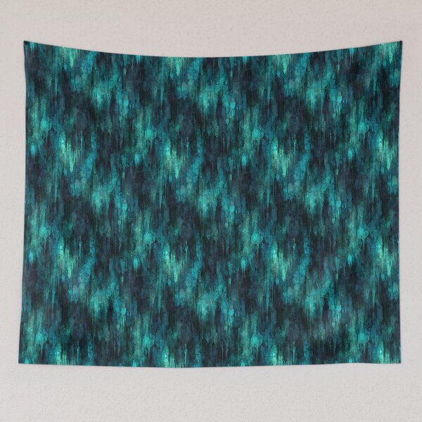 Item preview, Turquoise and Black Organic Texture All-Over Pattern designed and sold by Boddicca.