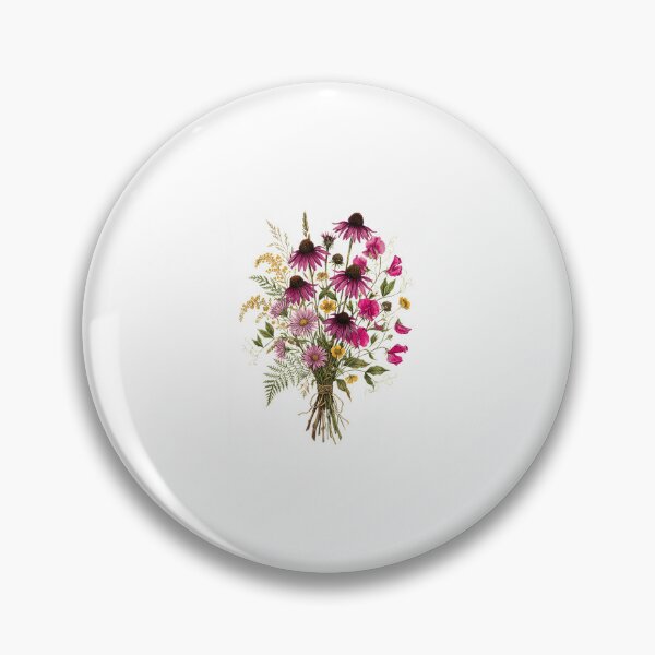 Item preview, Vintage Wildflower Bouquet Echinacea Botanical Floral Garden Design designed and sold by kiralynstration.