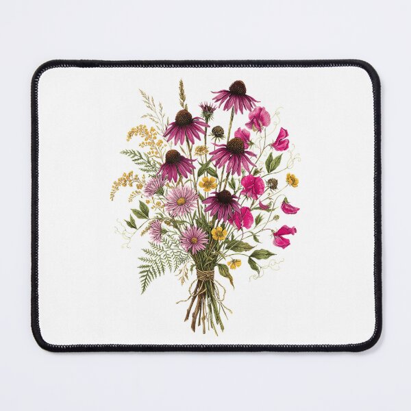 Item preview, Vintage Wildflower Bouquet Echinacea Botanical Floral Garden Design designed and sold by kiralynstration.