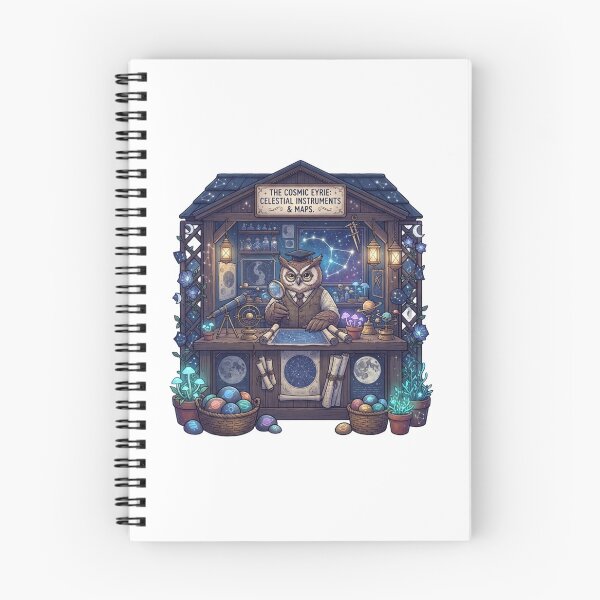 Item preview, The Cosmic Eyrie | Celestial Owl Observatory | Astronomy Cottagecore Fantasy Shop designed and sold by MrDev.