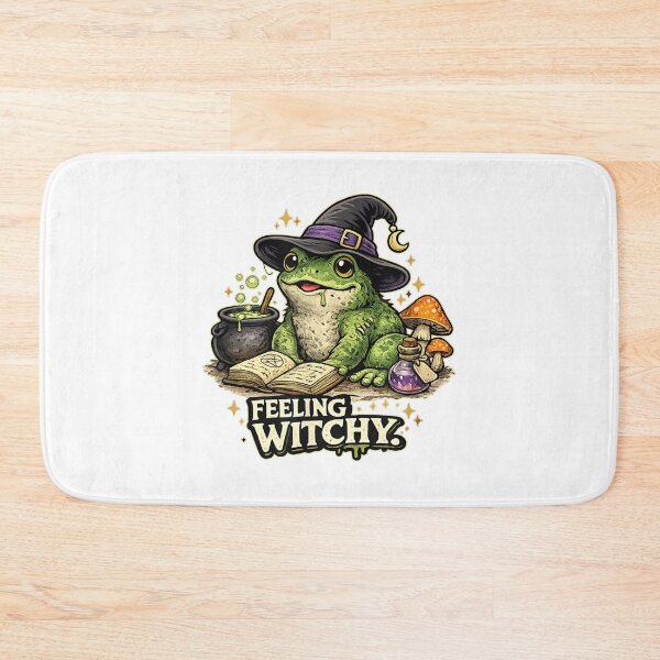 Item preview, Cute Witch Frog Brewing Magic Funny Halloween Cottagecore Design designed and sold by kiralynstration.