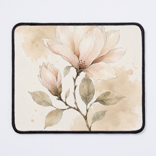 Item preview, Magnolia Watercolor Botanical Beige Flower designed and sold by TheSlowShore.