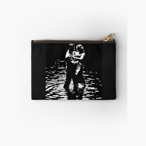Item preview, Romantic Couple Dancing in Water – Black and White Love Silhouette Art designed and sold by inkoutninja.