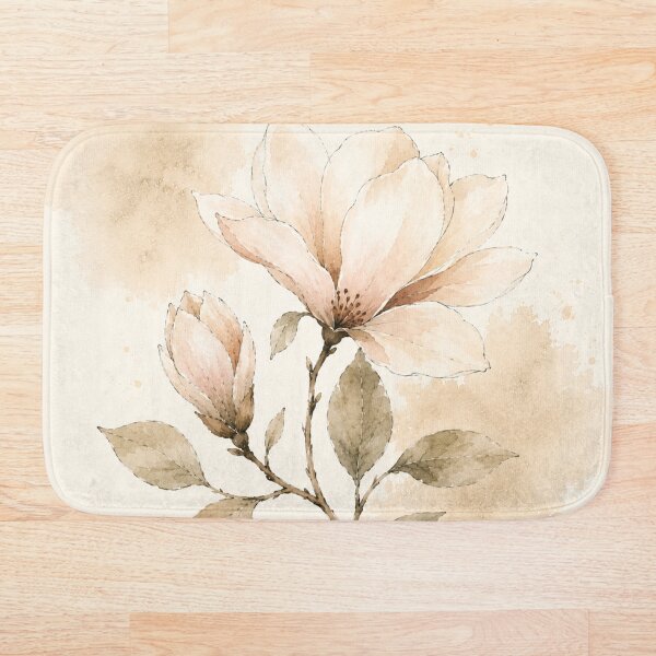 Item preview, Magnolia Watercolor Botanical Beige Flower designed and sold by TheSlowShore.