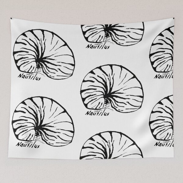 Item preview, Nautilus Shell Line Art – Coastal Nature Illustration designed and sold by ArtwithKellie.