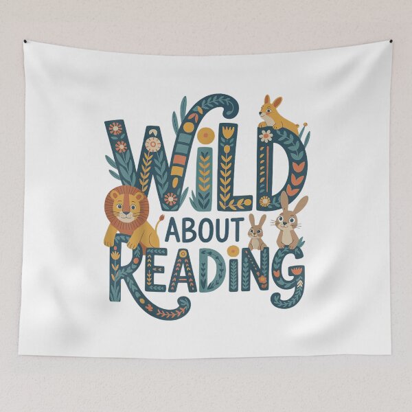 Item preview, Cute Woodland Animals Reading Books Floral Book Lover Design designed and sold by kiralynstration.